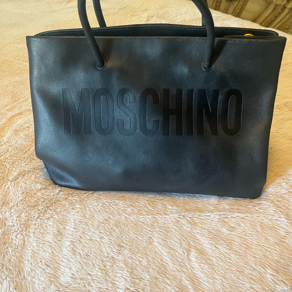 Moschino Midnight Black Leather Handbag